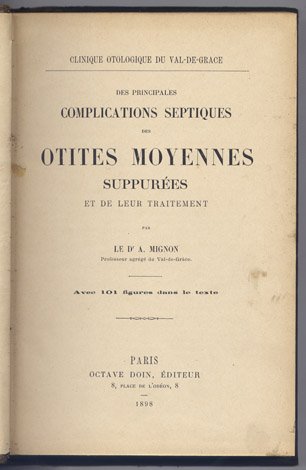 Des principales complications septiques del Otites moyennes suppurées et de …