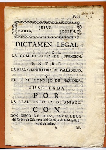 Dictamen legal sobre la competencia de jurisdicion entre la Real …