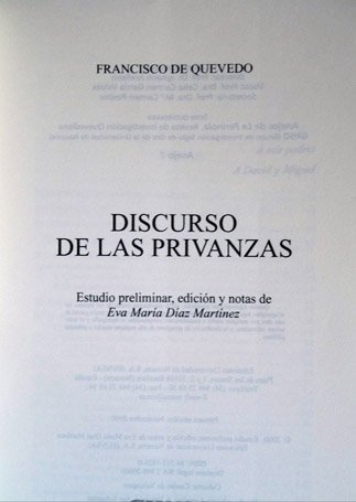 Discurso de las Privanzas. Estudio preliminar, edición y notas de …