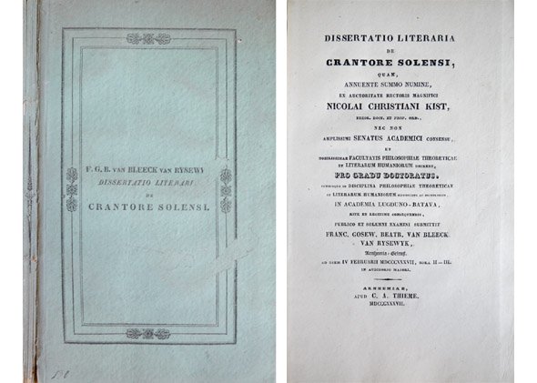 Dissertatio literaria de Crantore Solensi, quam pro gradu doctoratus summisque …