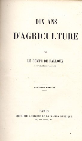 Dix ans d'Agriculture.