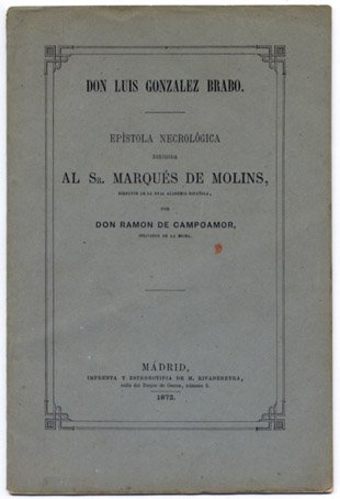 Don Luis González Brabo. Epístola necrológica dirigida al Señor Marqués … | Immagine principale