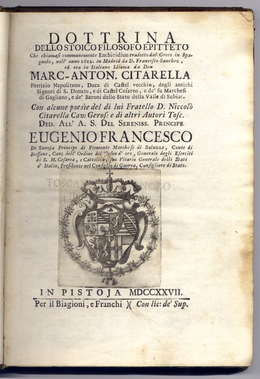 Dottrina dello stoico filosofo Epitteto che chiamasi communemente Enchiridion. Tradotto … | Immagine Gallery 2