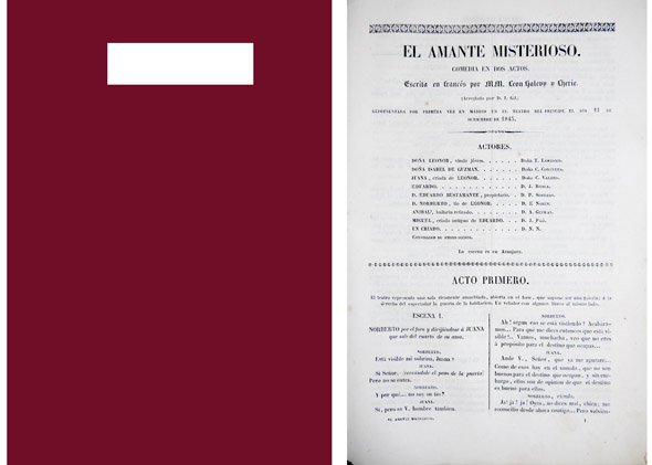 El amante misterioso. Comedia en dos actos. Traducción de Isidoro …