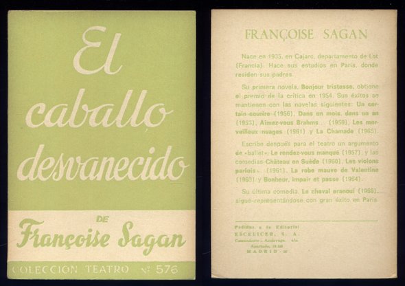 El caballo desvanecido. Comedia en dos actos. Traducción de Natalia …