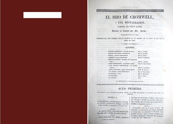 El Hijo de Cromwell, ó Una Restauración. Comedia en cinco …