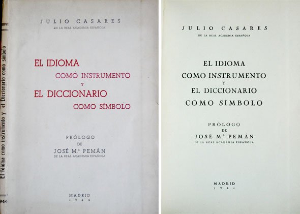 El idioma como instrumento y el diccionario como símbolo. Prólogo …