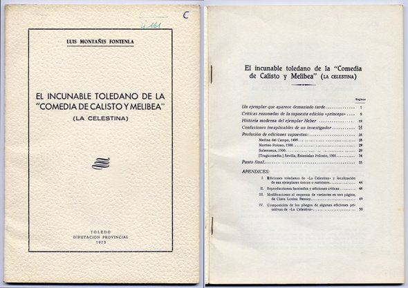 El incunable toledano de la "Comedia de Calisto y Melibea", …