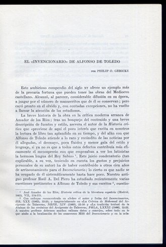 El "Invencionario" de Alfonso de Toledo.