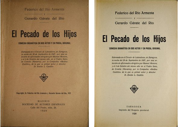 El pecado de los hijos. Comedia dramática en dos actos.