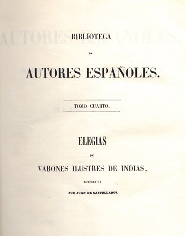 Elegías de Varones Ilustres de Indias.