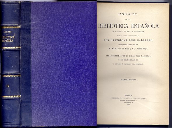 Ensayo de una Biblioteca Española de Libros Raros y Curiosos, …