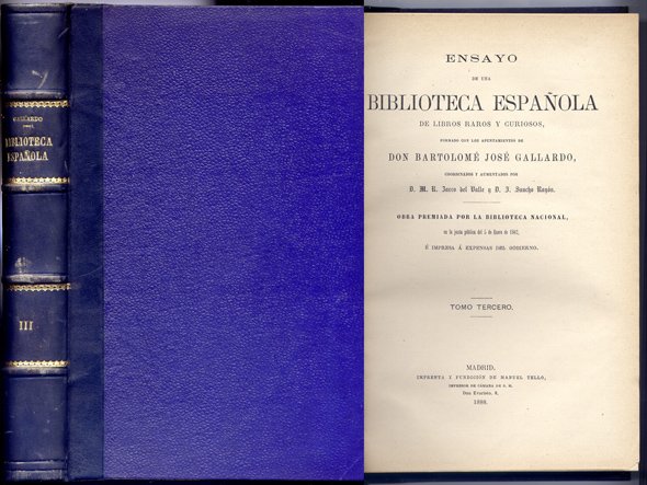 Ensayo de una Biblioteca Española de Libros Raros y Curiosos, …