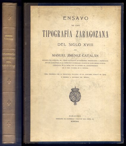 Ensayo de una Tipografía Zaragozana del Siglo XVIII. Obra premiada … | Immagine principale