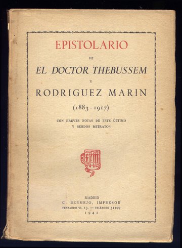 Epistolario de el Doctor Thebussem y Rodriguez Marín (1883-1917). Con … | Immagine principale