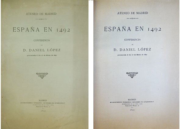 España en 1492. Conferencia en el Ateneo, el 17 de …
