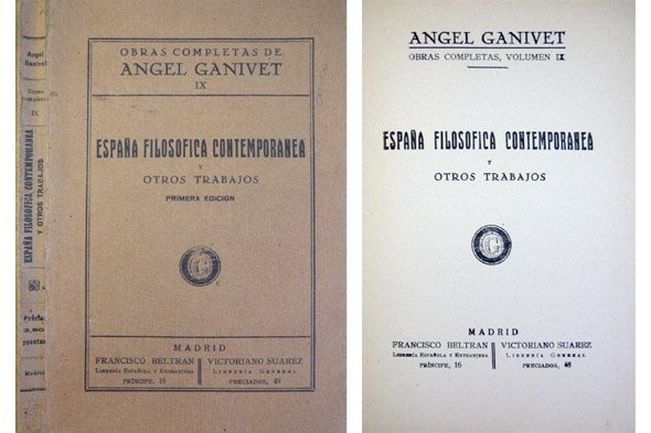 España filosófica contemporánea, y otros trabajos.