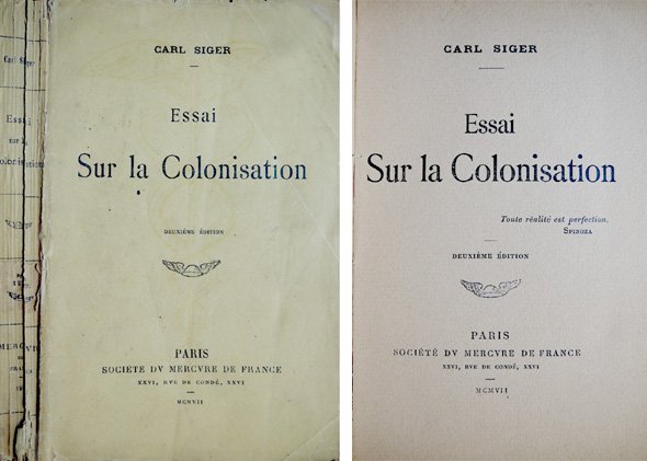 Essai sur la Colonisation.