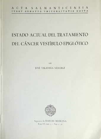 Estado actual del tratamiento del cáncer vestíbulo epiglótico.