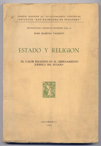 Estado y Religión. El valor religioso en el ordenamiento jurídico … | Immagine principale