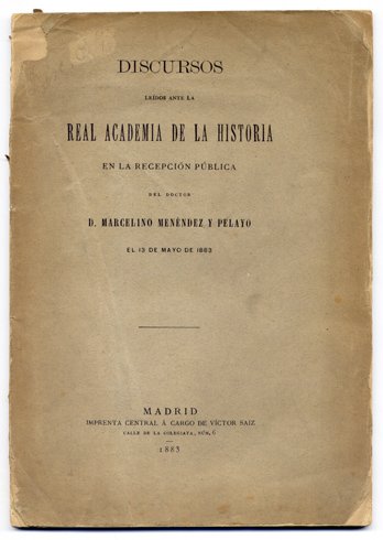 Estética de la Historia. Discurso de recepción en la Real …