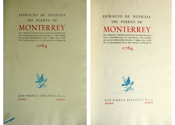 Estracto de Noticias del Puerto de Monterrey, de la Missión …