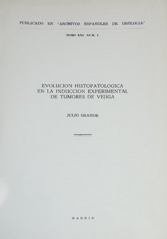 Evolución histopatológica en la inducción experimental de tumores de vejiga.
