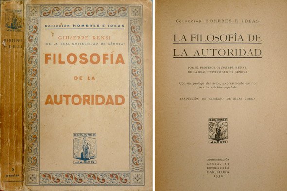 Filosofía de la Autoridad. Con un prólogo del autor, expresamente … | Immagine principale