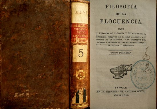 Filosofía de la Eloquencia. Tomo Primero (de dos).