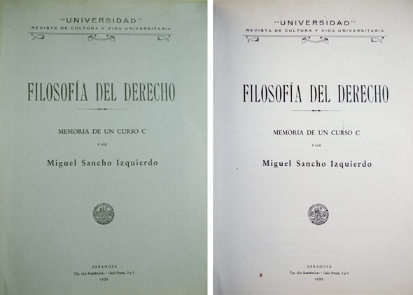 Filosofía del Derecho. Memoria de un Curso.