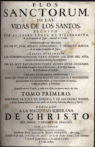 Flos Sanctorum de las vidas de los Santos. Aumentado de … | Immagine principale