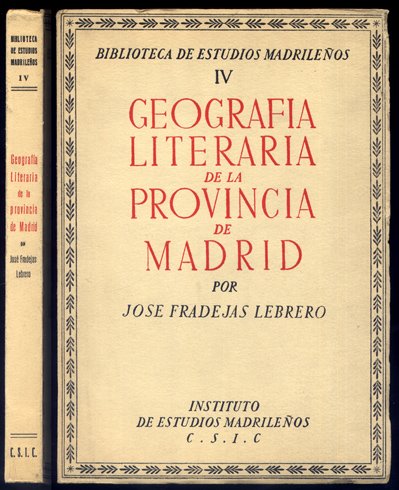 Geografía Literaria de la Provincia de Madrid.
