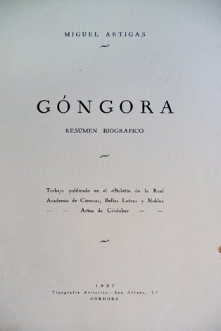 Góngora. Resumen biográfico.