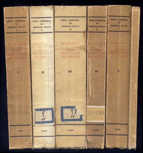 Historia de las Ideas Estéticas en España. Tomo I: Preliminares … | Immagine principale