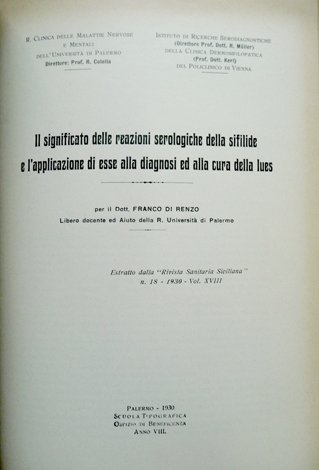Il significato delle reazioni serologiche della sifilide e l'applicazione di …