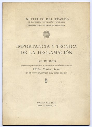 Importancia y técnica de la Declamación. Discurso en el Acto …