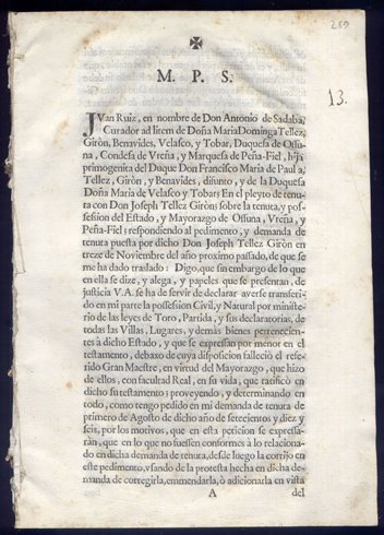 Juan Ruiz, en nombre de Don Antonio de Sadaba, Curador …