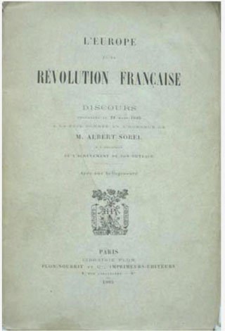 L'Europe et la Révolution Française. Discours prononcés le 29 mars …