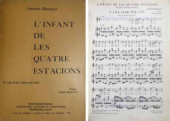 L'infant de les quatre estacions. (Música para soprano y piano). …