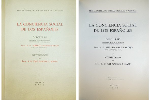 La conciencia social de los españoles. Discurso de ingreso en … | Immagine principale