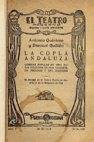 La copla andaluza. Comedia popular en tres actos divididos en …