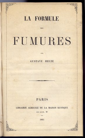 La formule des Fumures.