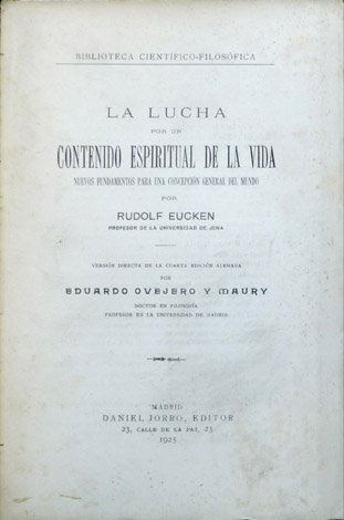 La lucha por un contenido espiritual de la vida. Nuevos …