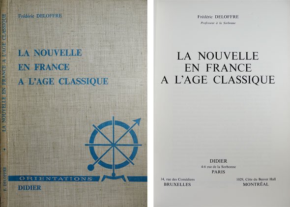 La Nouvelle en France a l´Age Classique.
