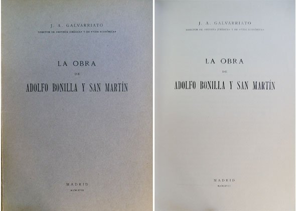 La obra de Adolfo Bonilla y San Martín.