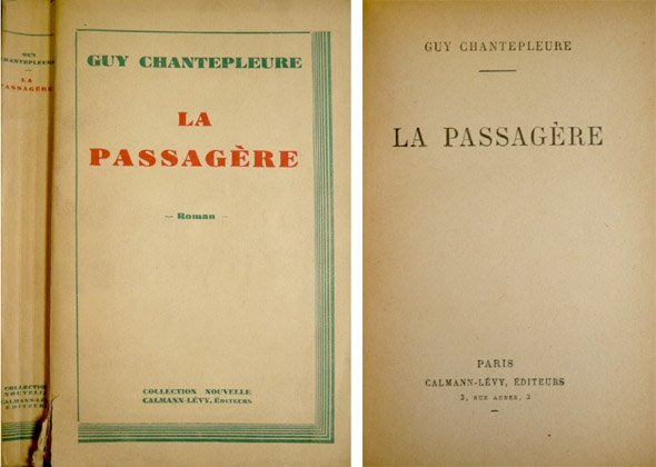 La Passagère. Roman.
