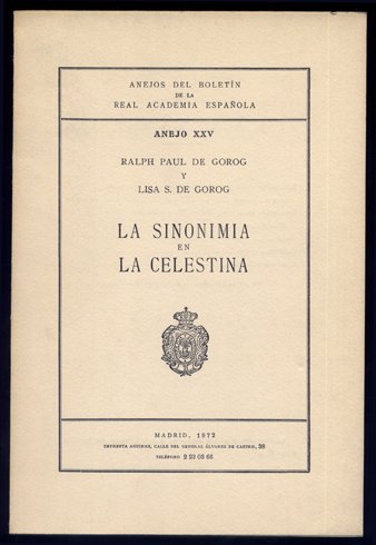 La sinonimia en La Celestina.