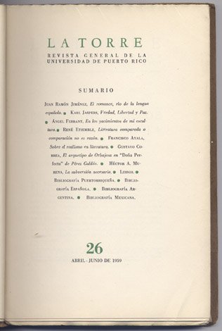 La Torre. Revista General de la Universidad de Puerto Rico. …