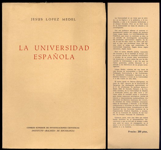 La Universidad Española. Estudio sociojurídico. Bases para una nueva ordenación …