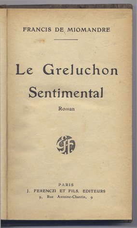 Le Greluchon Sentimental. Roman. | Immagine principale